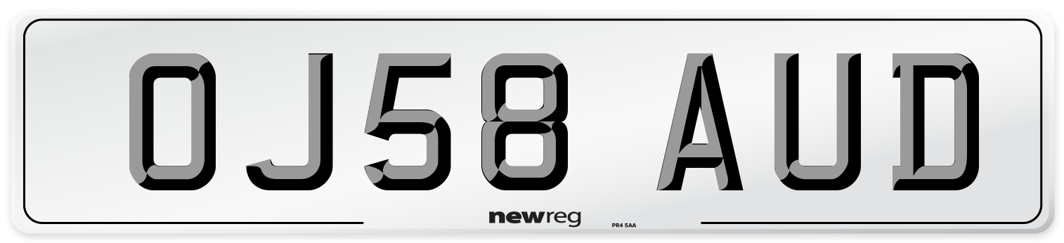 OJ58 AUD Number Plate from New Reg